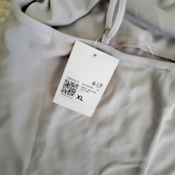 S O L D Gray Cowl Neck Ruched Spaghetti Strap Midi Dress size XL - Picture 8 of 12